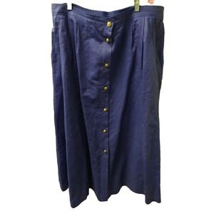 SK & Company II Purple Midi Skirt Plus 20W Gold Crown buttons Modest Royalty